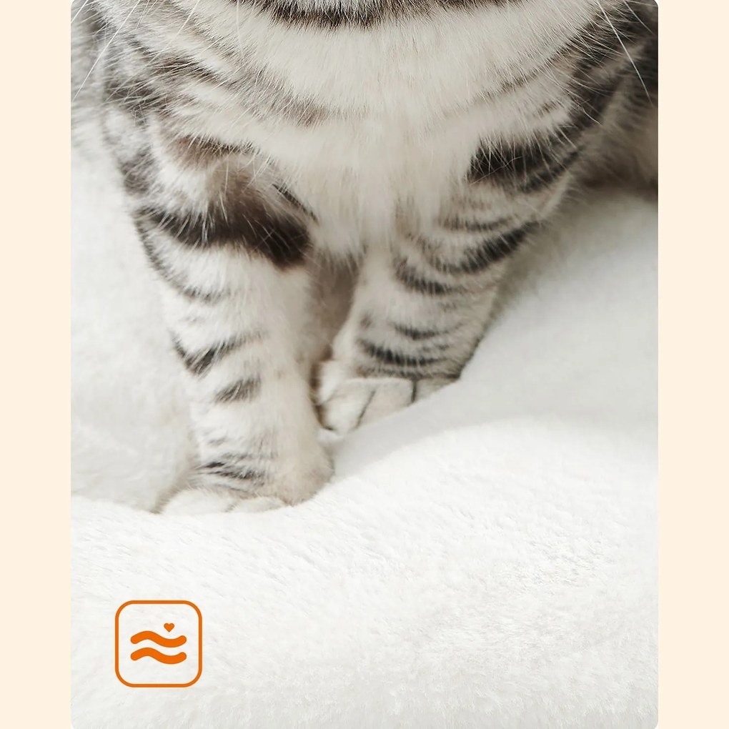 Arranhador para gatos 66 x 40 x 86 cm com caverna branco-cinza