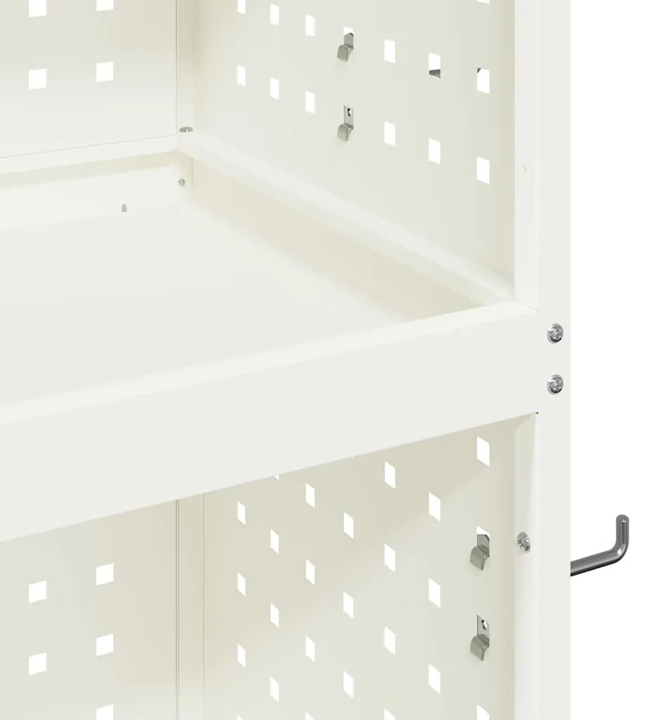 Carro de Ferramentas Branco 65 x 35 x 111 cm Metal