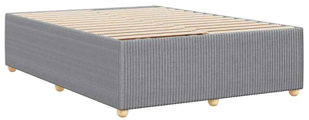 Estrutura de cama sem colchão 160x200 cm tecido cinzento-claro
