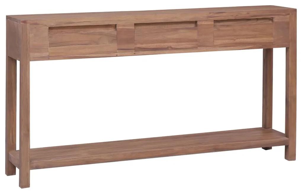 287737 vidaXL Mesa consola 145x30x80 cm madeira de teca maciça