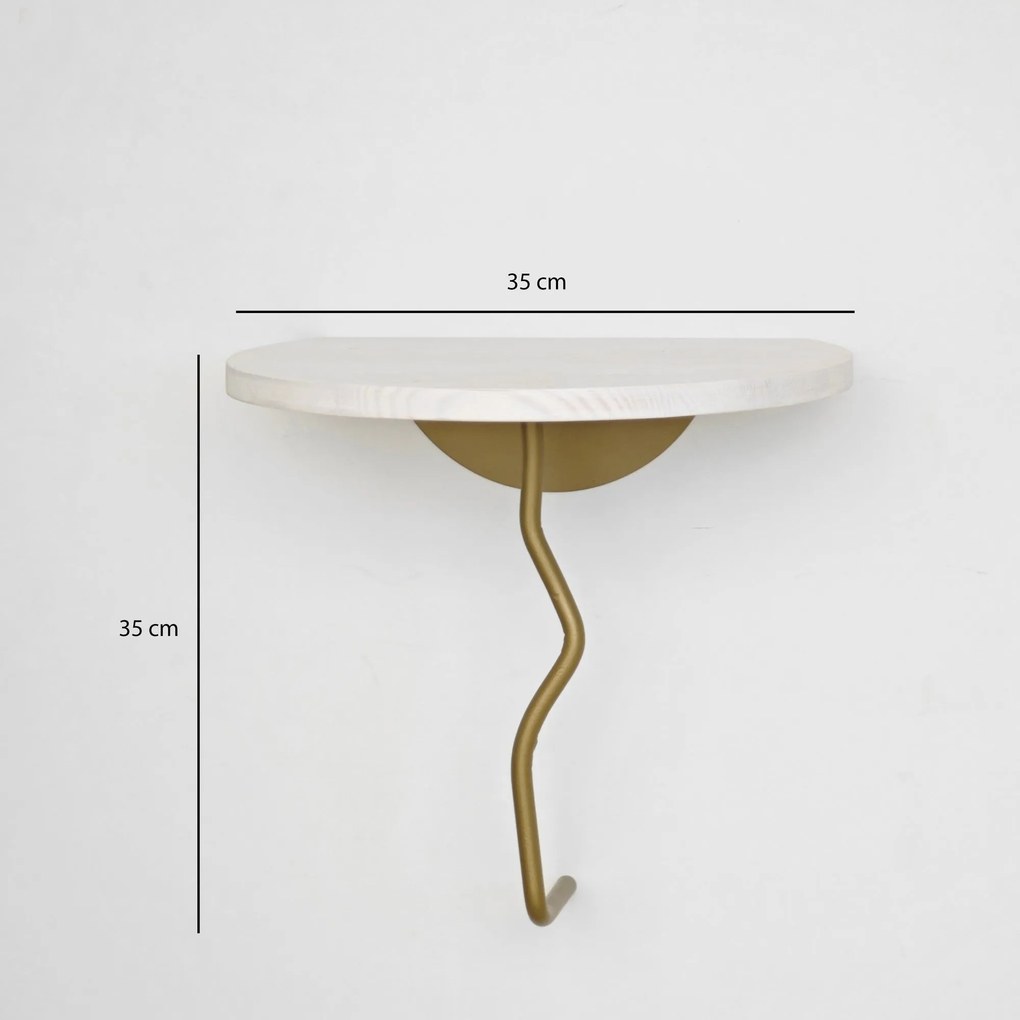 Prateleira de Parede Leo – Ouro e Branco – 35x35 cm
