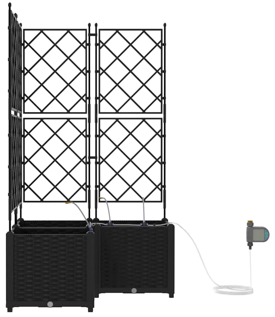 Jardineiras de Jardim 1 pc Preto 80 x 80 x 142 cm Plástico