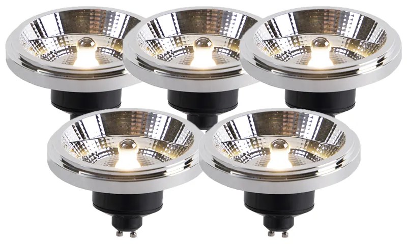 Conjunto de 5 lâmpadas LED reguláveis GU10 AR111 11W 810 lm 2700K