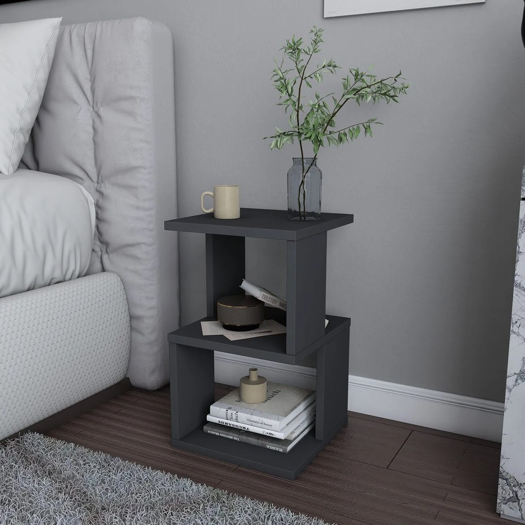 Mesinha de Cabeceira Carter – Antracite – 29,6 x 29,6 x 49,4 cm