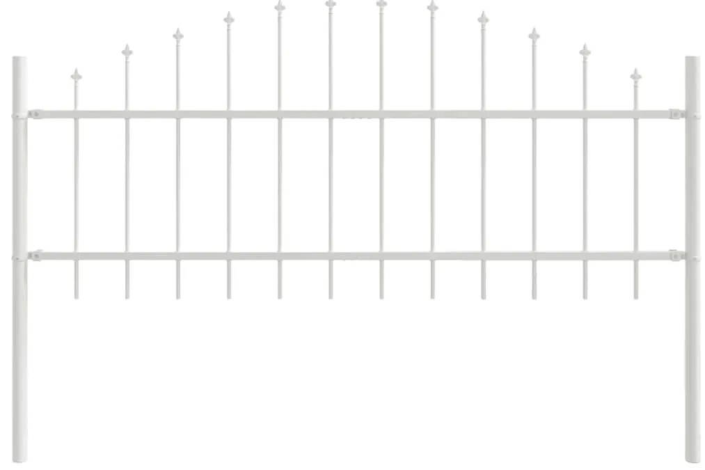 Cerca de Jardim com Topo em Arco Branco 1,7x0,75 m em Aço