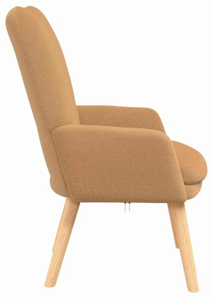 Poltrona Relaxante vidaXL Bege em Tecido Tipo Lã Curly