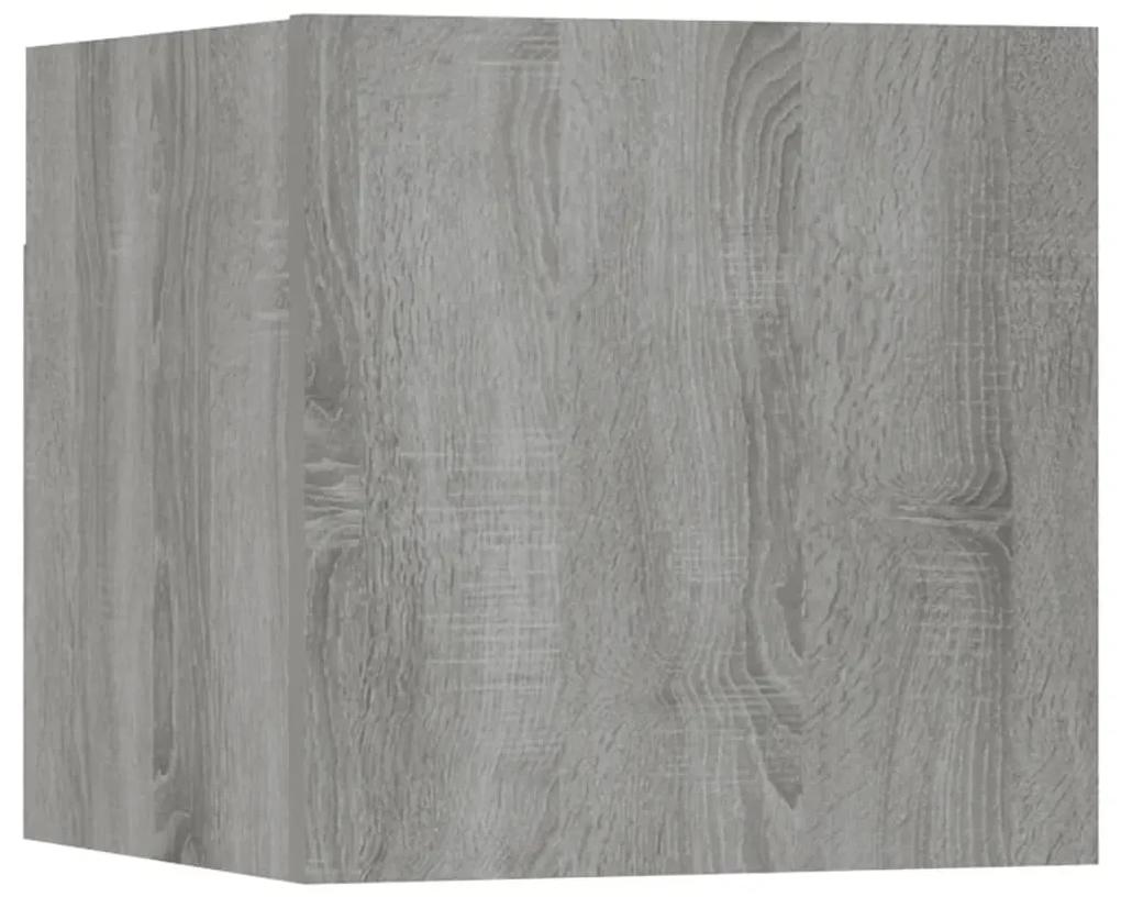 Móvel de parede para TV derivados de madeira cinzento sonoma