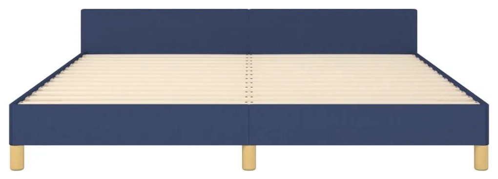 Estrutura de cama sem colchão 160x200 cm tecido azul