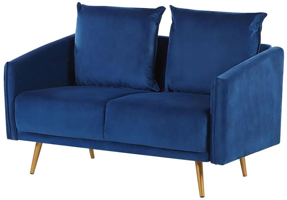 Conjunto de sofás de 5 lugares em veludo azul marinho MAURA Beliani