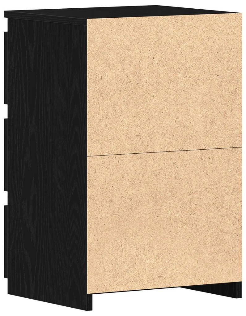 Criado-mudo vidaXL Preto Carvalho 40x35x62,5 cm em Madeira engenheirad