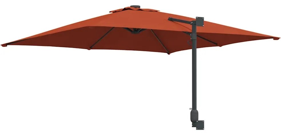 Guarda-sol de Jardim Montado na Parede Terracota 247 cm