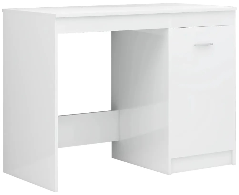 Secretária 140x50x76 cm contraplacado branco brilhante