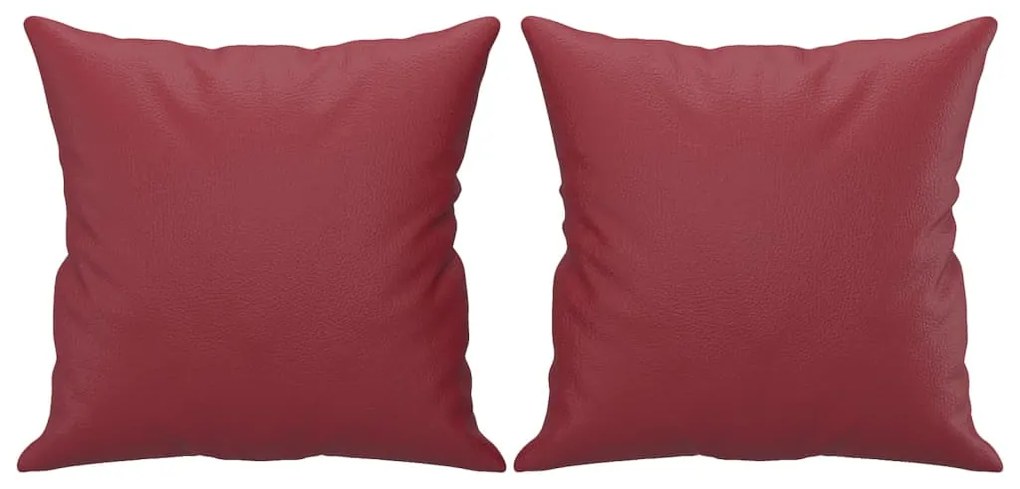 Sofá 2 lugares +almofadas 140cm couro artificial vermelho tinto
