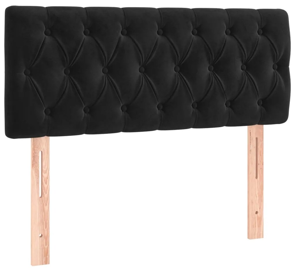 Cabeceira de cama c/ luzes LED veludo 90x7x78/88 cm preto