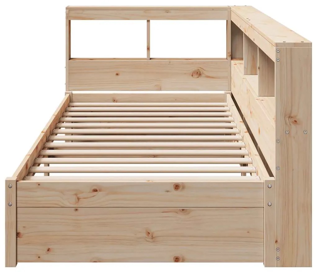Cama com estante sem colchão 75x190 cm pinho maciço