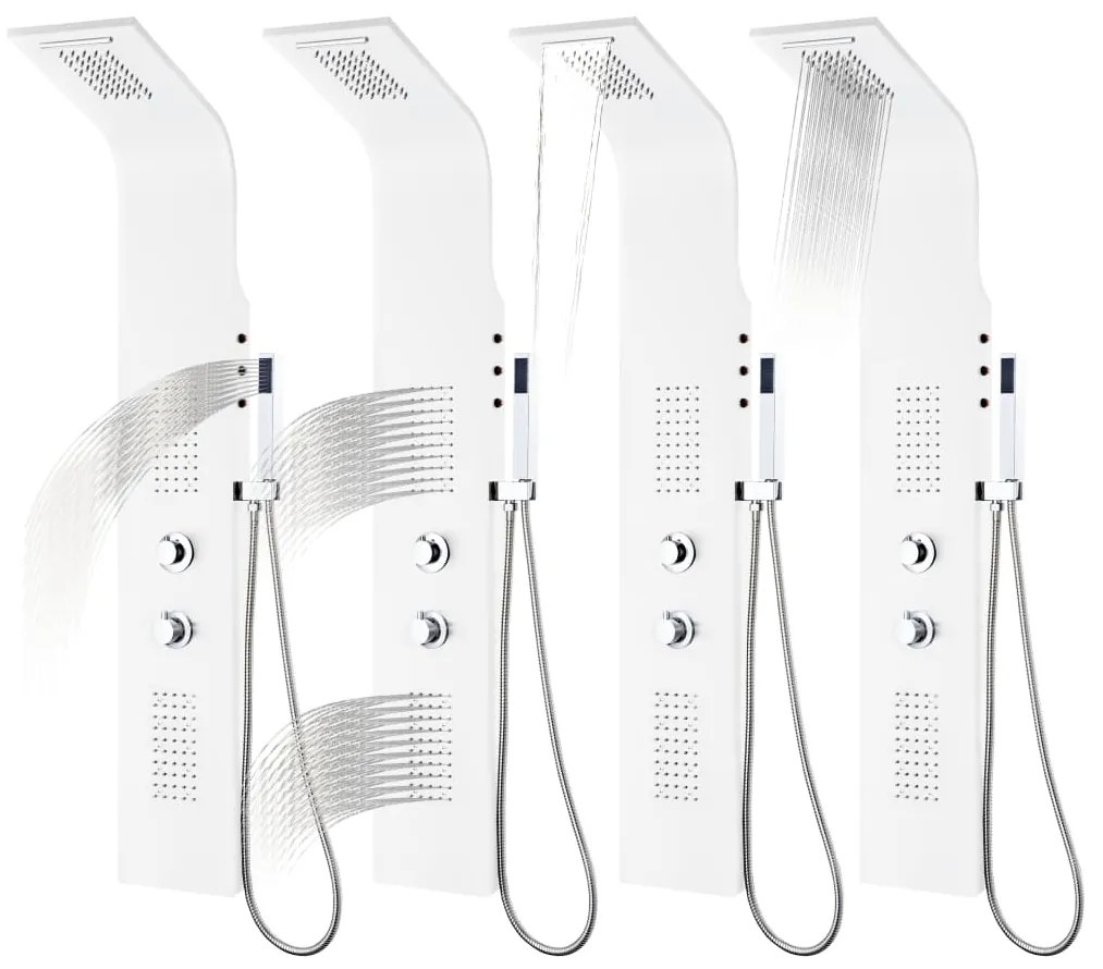 Coluna de duche em alumínio 20x44x130 cm branco