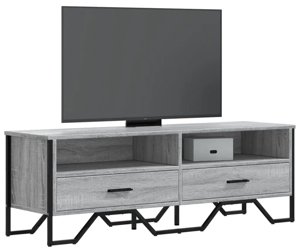 vidaXL Móvel de TV 122x34x41 cm derivados de madeira cinzento sonoma