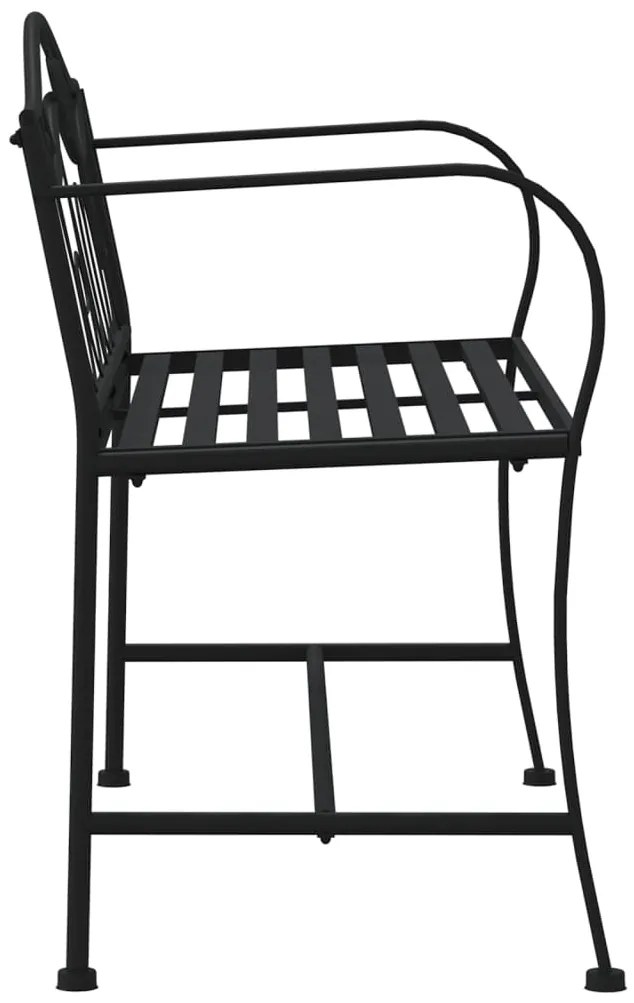 Banco de jardim de 2 lugares 104 cm aço preto