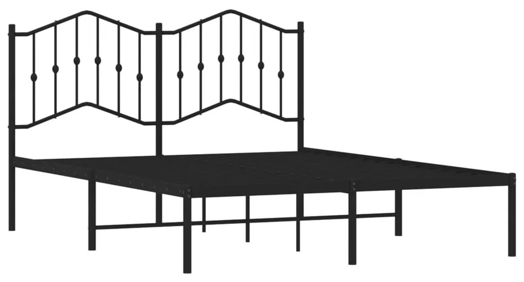 Estrutura de cama com cabeceira 140x190 cm metal preto