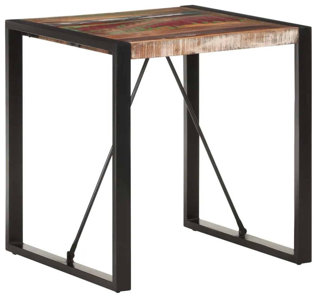 Mesa de jantar 70x70x75 cm madeira recuperada maciça