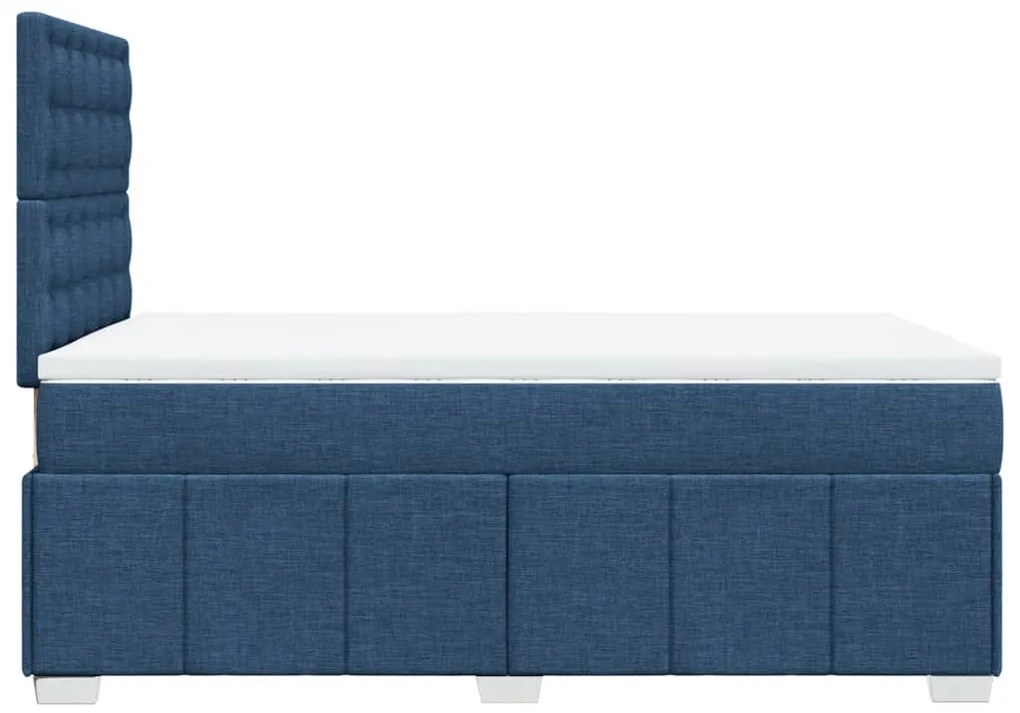 Cama boxspring com colchão 120x190 cm tecido azul