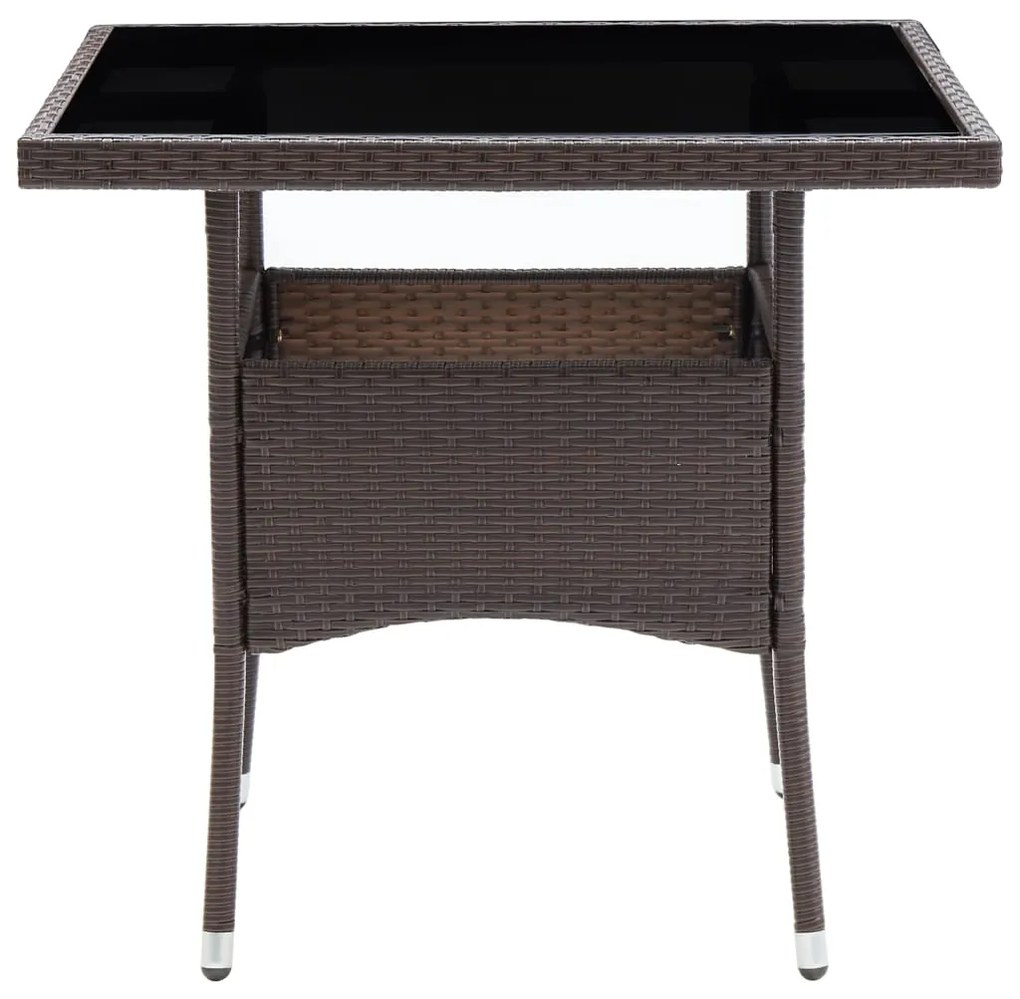 Mesa de jantar para jardim vime PE castanho