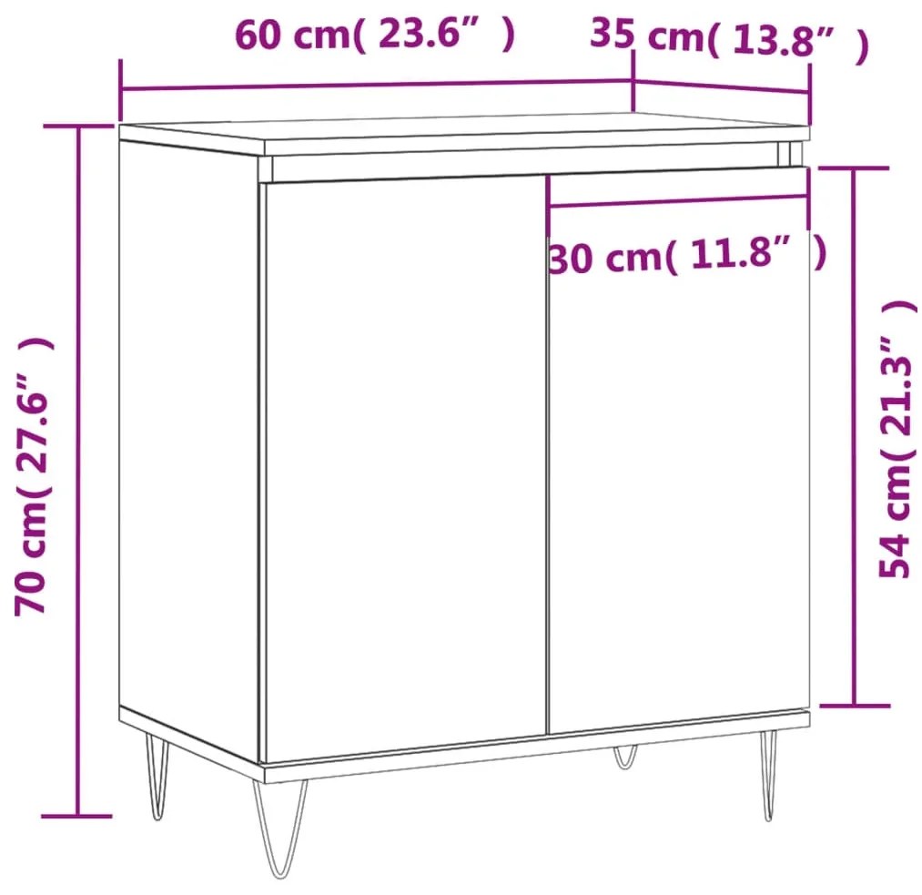 Aparador Hill Range de 60cm - Cinzento - Design Moderno