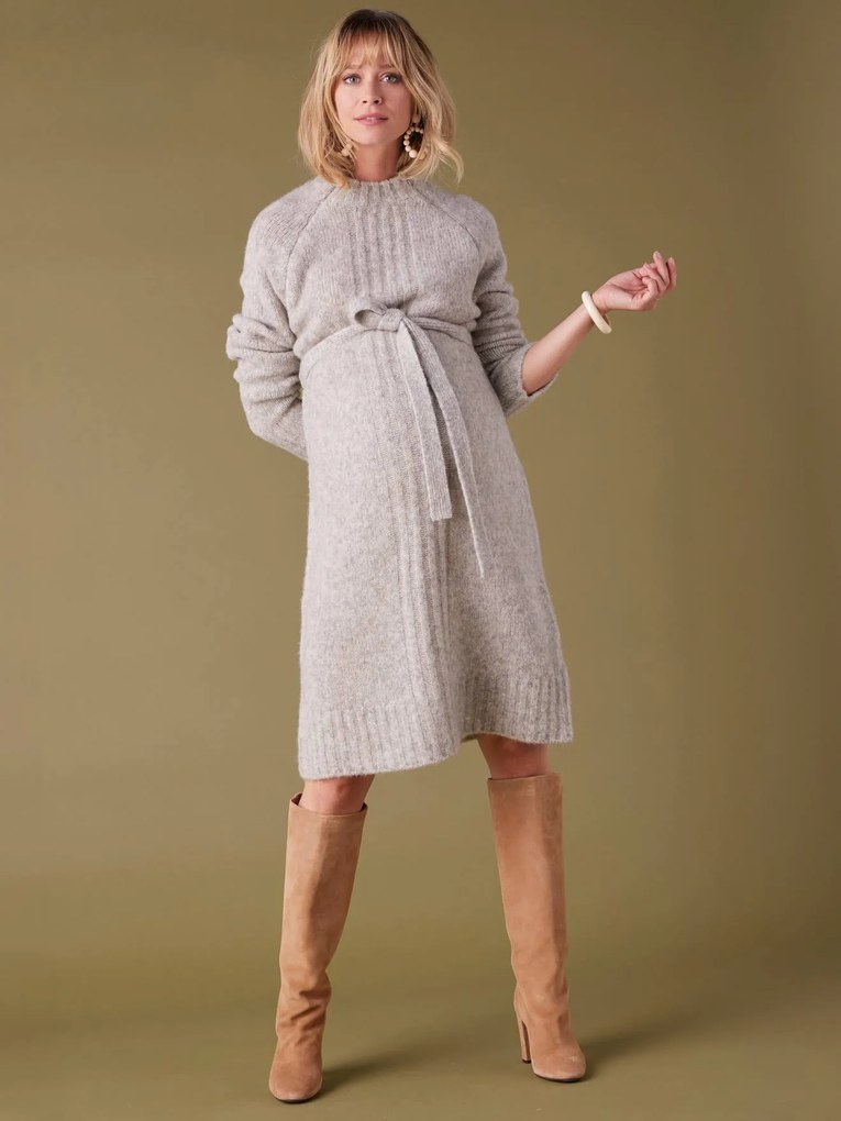 Vestido para grávida em tricot, da ENVIE DE FRAISE cinzento-pérola