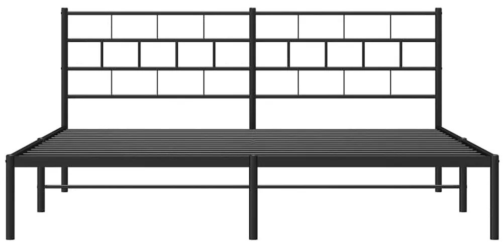 Estrutura de cama com cabeceira 193x203 cm metal preto