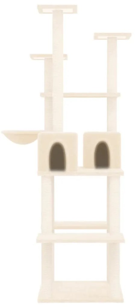 Árvore p/ gatos c/ postes arranhadores sisal 167 cm cor creme
