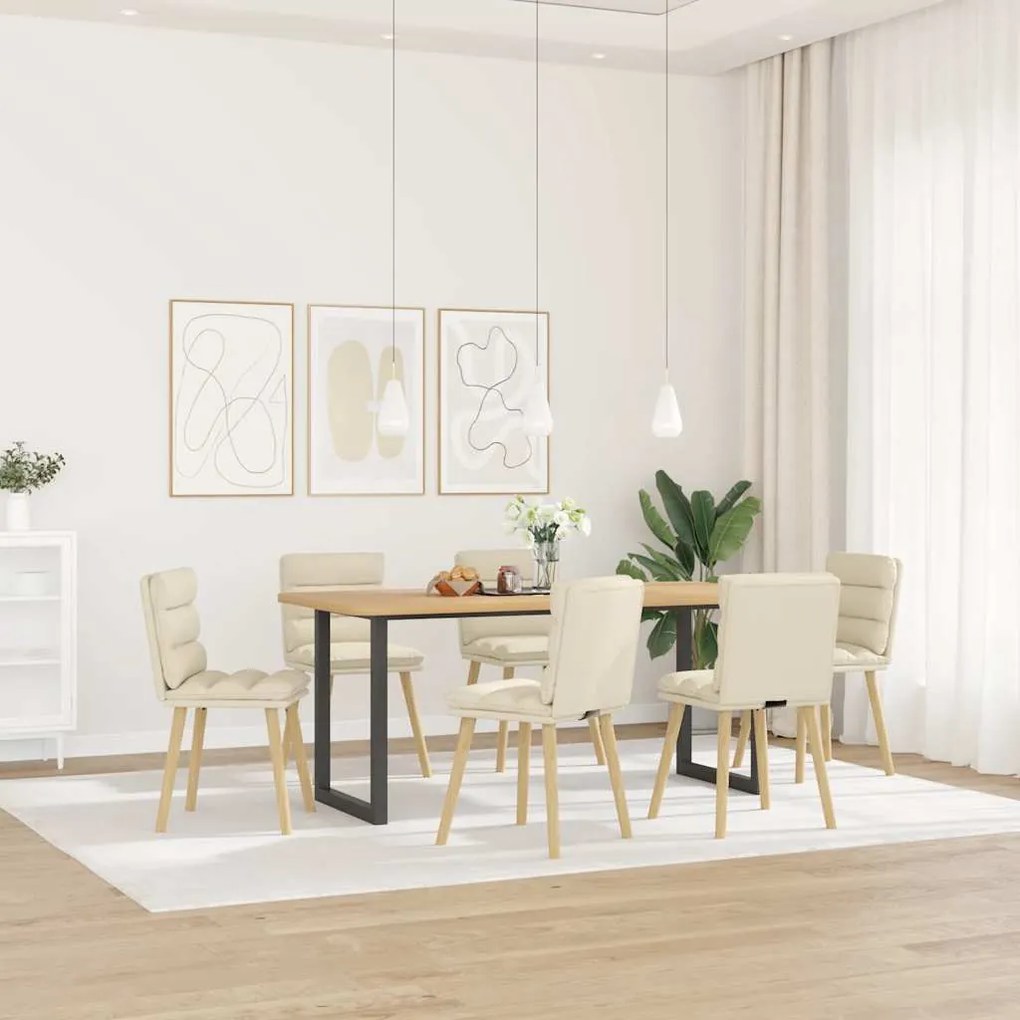 Cadeiras de jantar 6 pcs linho