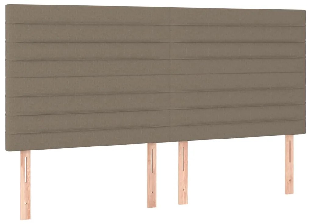 Cama sem colchão 160x200 cm tecido castanho-acinzentado