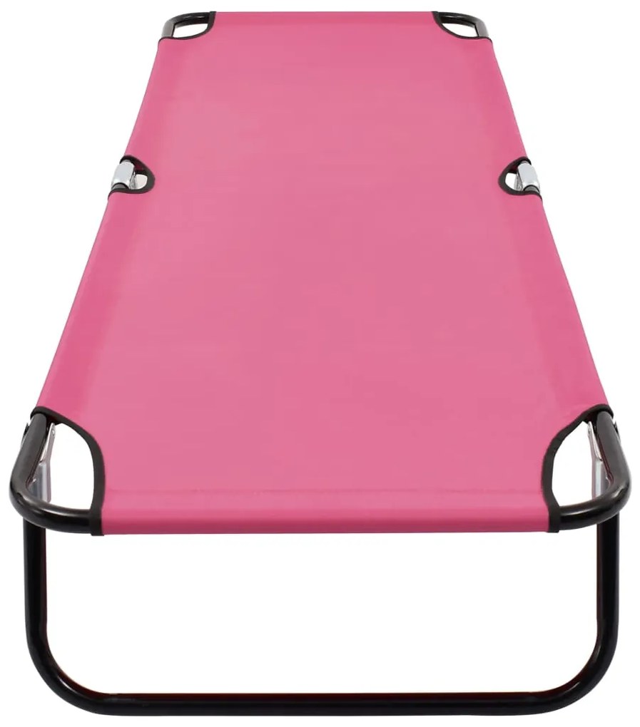 Espreguiçadeira dobrável aço rosa
