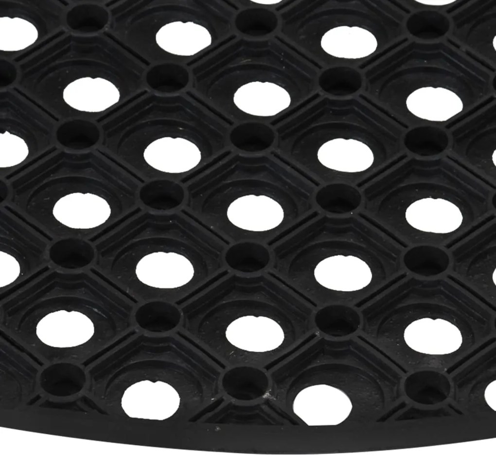 Tapete de porta semicircular 45x75 cm borracha