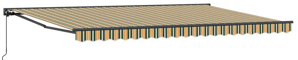 Toldo Retrátil Manual Verde e Amarelo 500x300 cm