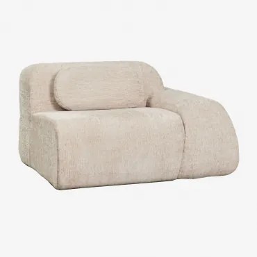 Módulo De Canto Direito Com Apoio De Braço Para Sofá Modular Em Chenille Embalado A Vácuo Merida Chenille Grossa Bege Tapioca - Sklum