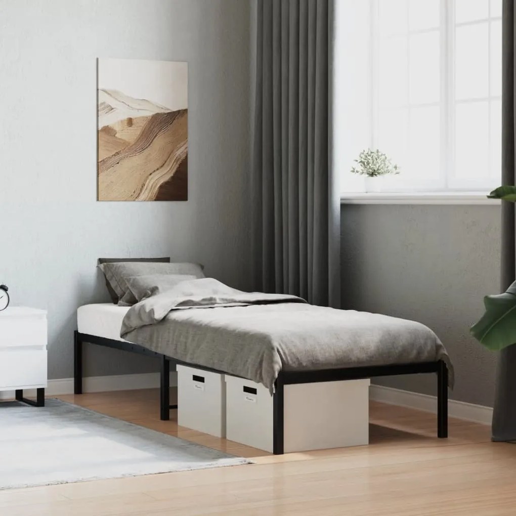 Estrutura de cama 80x200 cm metal preto