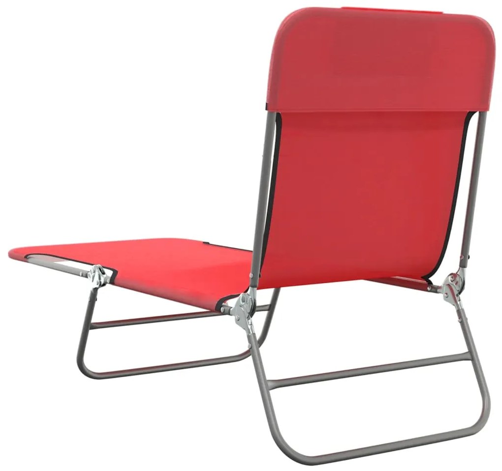 Espreguiçadeiras dobráveis 2 pcs textilene e aço vermelho