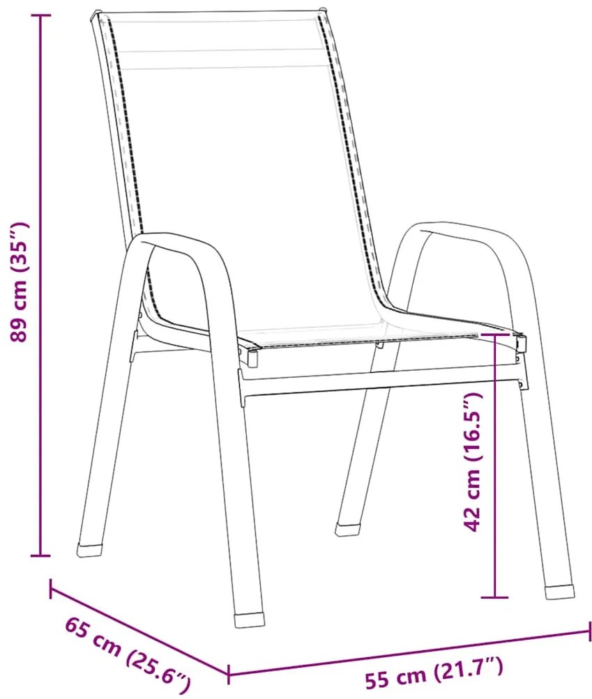 Conjunto de Jantar para Jardim 5 Peças Preto Textileno e Aço
