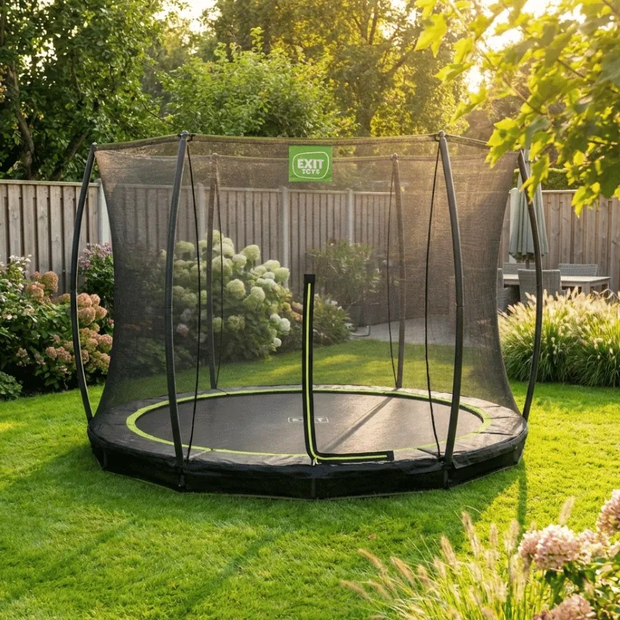 Trampolim de solo Silhouette ø244 cm com rede de segurança - preto