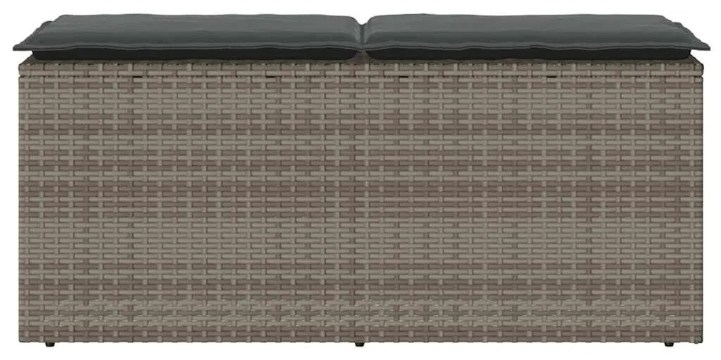 Banco de jardim com almofadão 110x40x44 cm vime PE cinzento