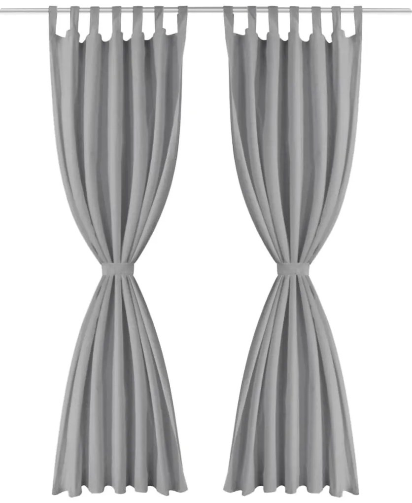 Cortinas de cetim com presilhas 2 pcs 140x225 cm cinzento