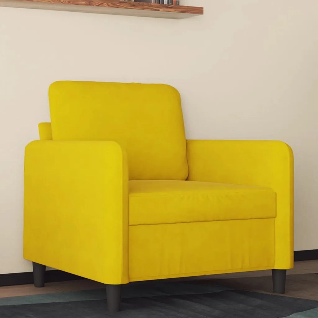 vidaXL Poltrona 60 cm veludo amarelo