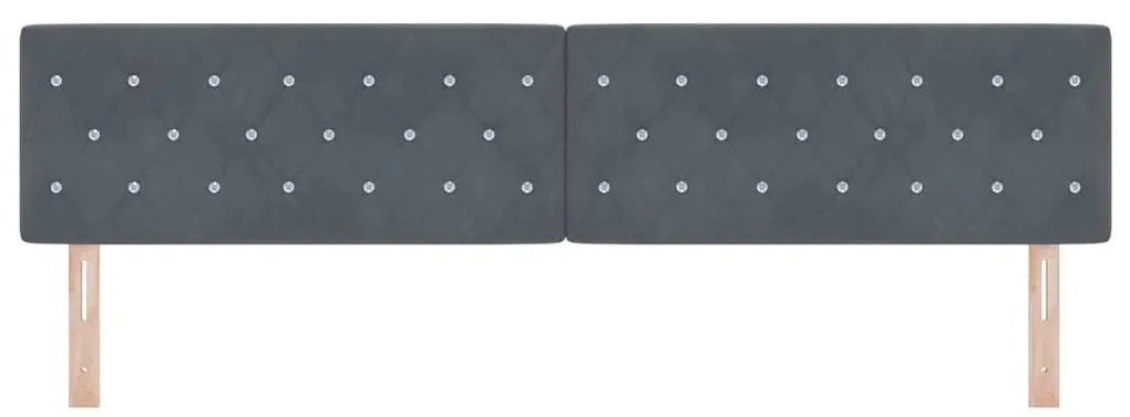 Cabeceira LED com botões de cristal, estofada, cinza escuro, 100 cm, v