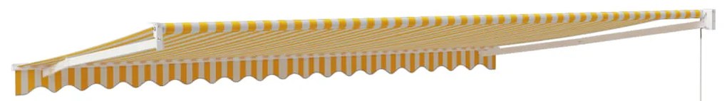 Toldo retrátil 5x3 m tecido e alumínio amarelo e branco