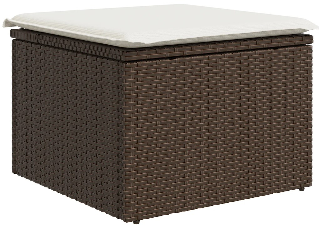 Conjunto de Jantar de Jardim de 7 Peças com Almofadas Cinzas de Rattan