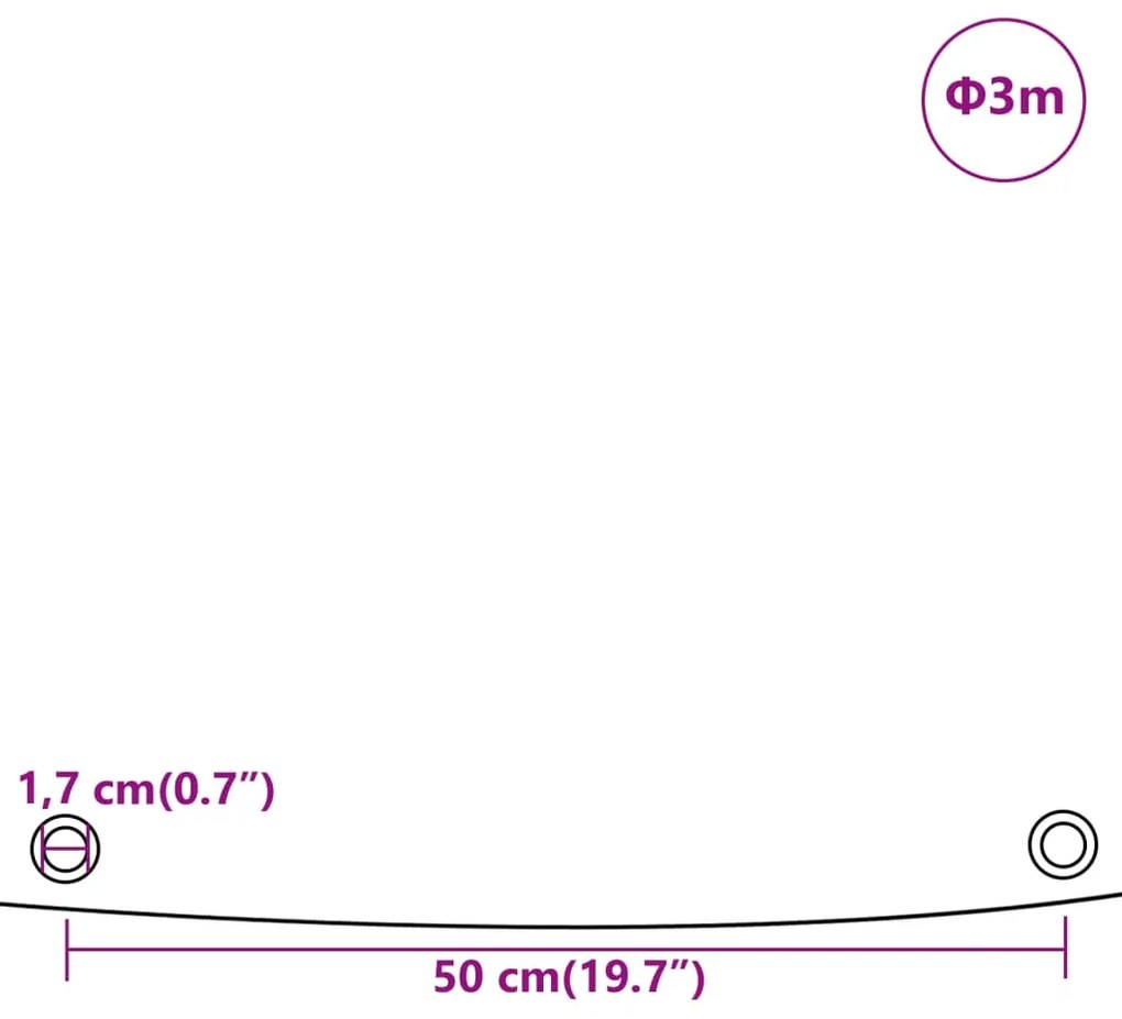 Lona Ø 3 m 650 g/m² azul