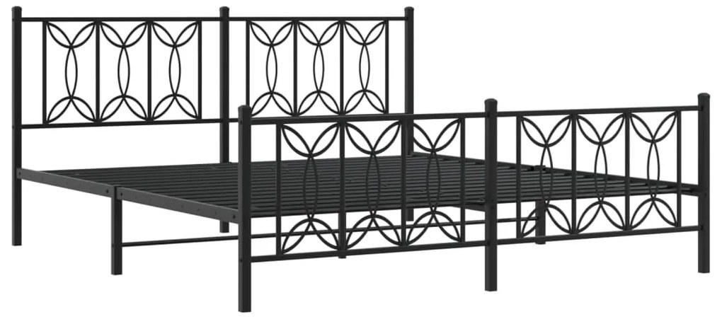Estrutura de cama sem colchão com pés 180x200 cm preto