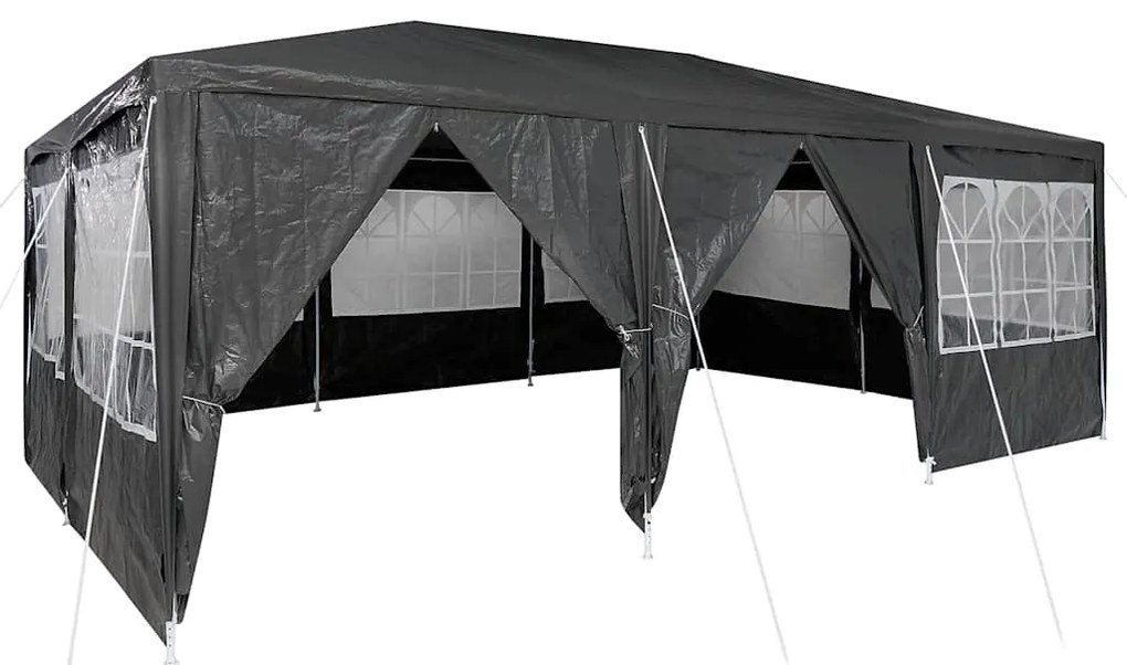 Tenda de Festa com 10 Lados Antracite - 6x4 m PE