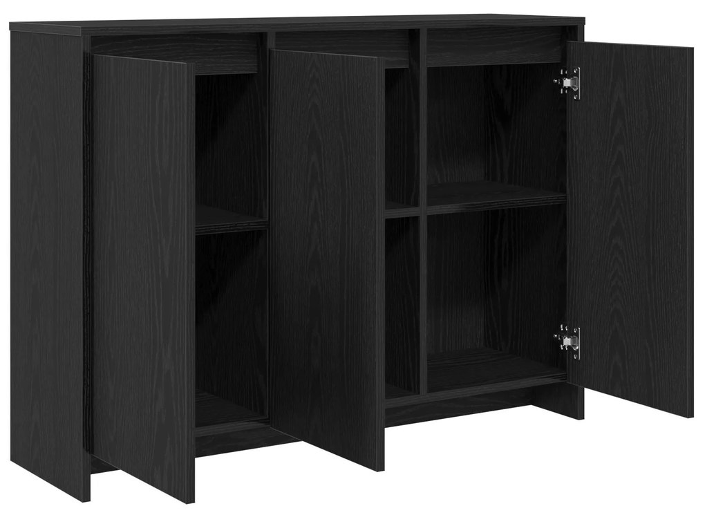 Buffet vidaXL Preto Carvalho 102x33x75 cm Madeira de engenharia